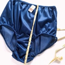 Granny Panties Nylon Full Briefs Plus Blue 3-Pack Waist 36-44 Hip 42-48 XXL