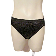 Vassarette Liquid Glossy Second Skin Satin Wide Waistband Hi Leg Brief Pantie 6