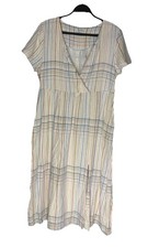 Madewell Linen Blend Maxi Dress Sz Medium Pastel Stripe Lined Peasant Prairie