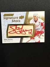 2025 UD Engrained Icons Hockey Auto Signature Shots Stick SS-SY Steve Yzerman