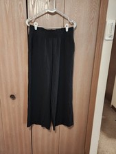 Abercrombie  Fitch Black Wide Leg Lounge Pants Women's Size Medium 100 Viscose
