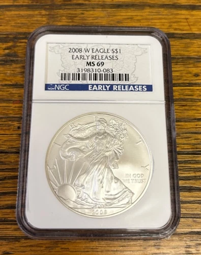 2008 W Burnished Silver Eagle $$1 NGC MS69 Early Releases | American Eagle Coin