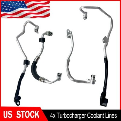 4Pcs Turbo Coolant Hose Line For 2011-2018 Mercedes CLS550 GL550 E550 S550 SL550