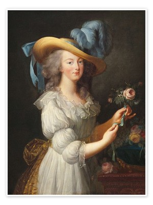 Poster Marie Antoinette in einem Kleid - Elisabeth Louise Vigee-Lebrun