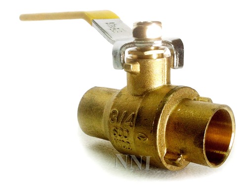 3/4" Sweat Full Port Brass Ball Valve C x C 600Psi CSA UL rated