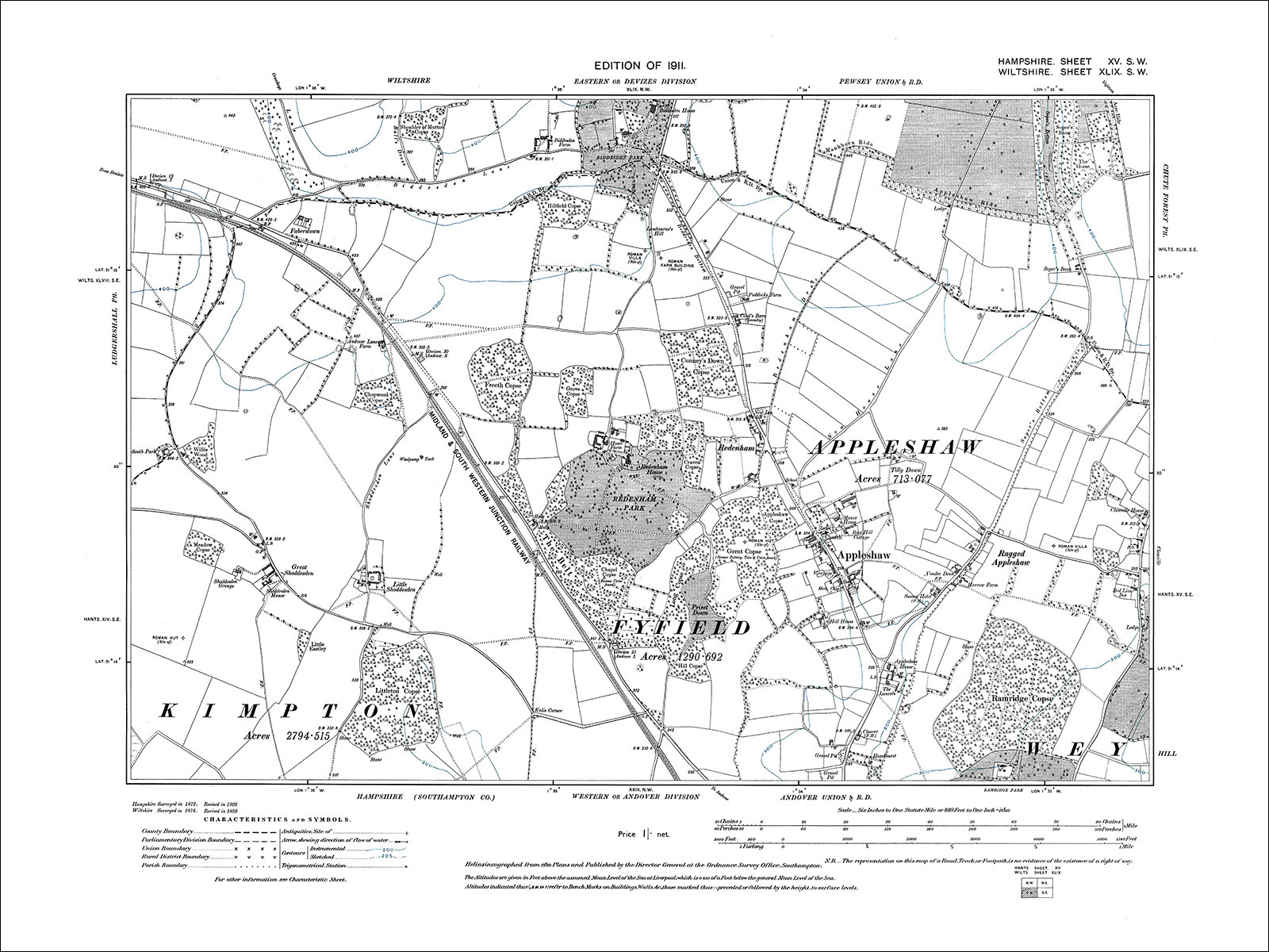 Appleshaw, Old Map Hampshire 1911 15SW eBay