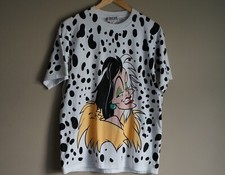 Vintage Disney 101 Dalmatians Cruella De Vil AOP T-Shirt Made in USA Medium