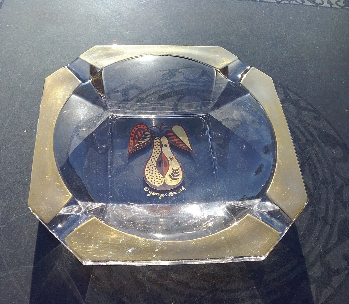 Vintage Georges Briard Forbidden Fruit Pear Ashtray Mid