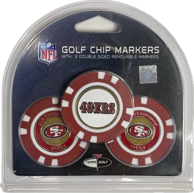 NFL San Francisco 49ers Golf Poker Chips w/ Removable Ball
