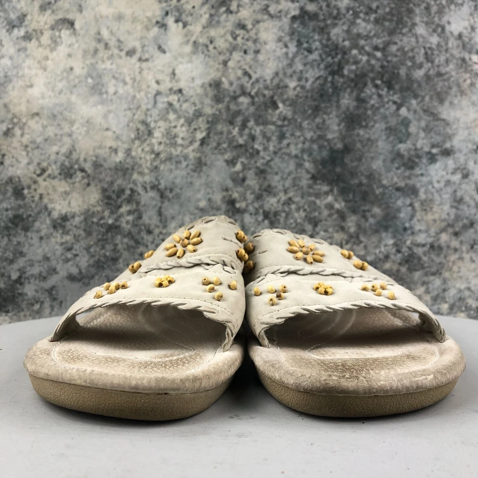 Sandalias Earth Spirit para mujer talla 11 de cuero gris sauce con cuentas punta abierta Foto 2 de 4