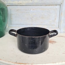 B1067 Emaille Kochtopf Gusseisen | schwarz | 24 cm Durchmesser SCHWER