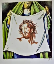GREGORIO SCILTIAN Vatican "Veronica's Veil" PENCIL SIGNED LITHOGRAPH 38/250