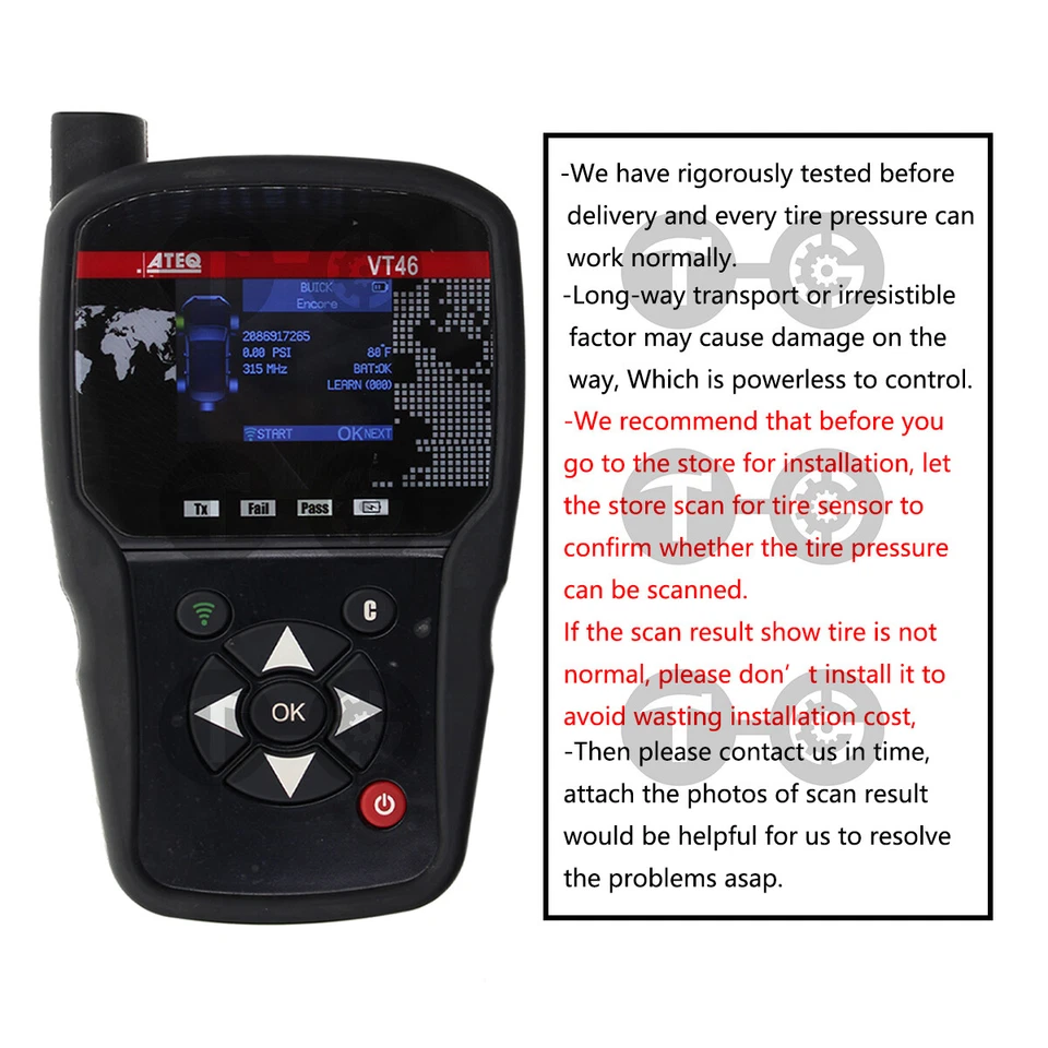 4 piezas 56029398AB SENSORES DE PRESIÓN DE NEUMÁTICOS TPMS 433 MHZ para Jeep Chrysler Dodge RAM Foto 4 de 4