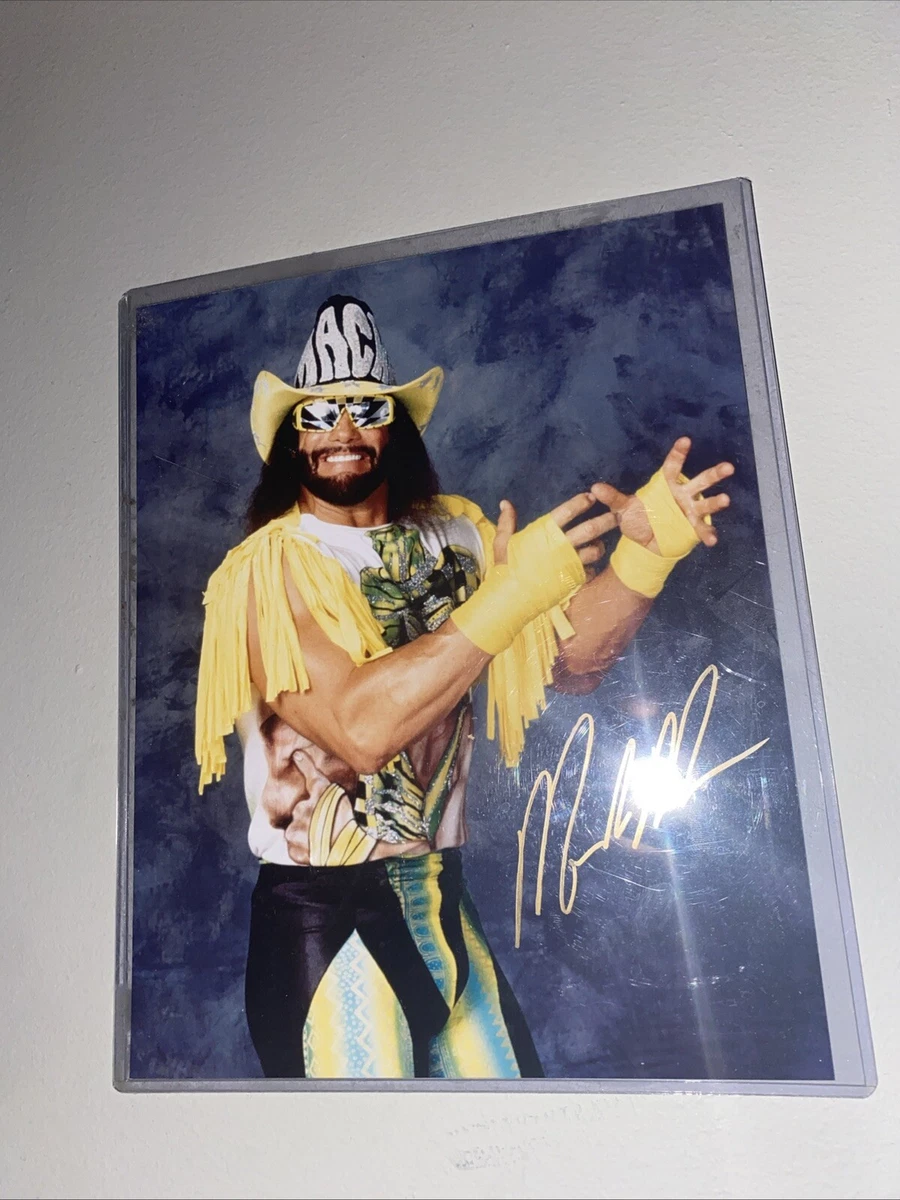 Photo Dédicacée Macho Man Randy Savage WWF - Signée Complète, Certifiée PSA