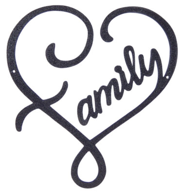 Family Infinity Heart Love Wall Word Art Cutout Typography Hanging Sign Decor