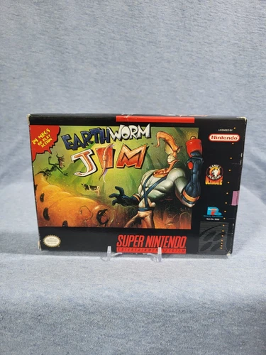 Earthworm Jim (Super Nintendo Entertainment System SNES) Complete In Box CIB