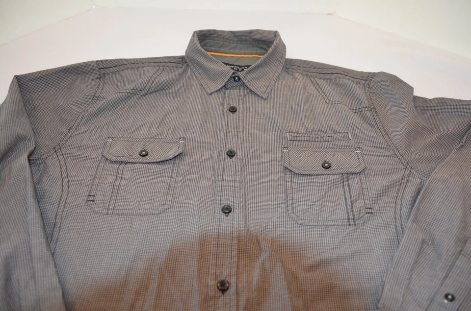 Camisa con botones Tranquility Mayhem para hombre talla L gris manga larga Foto 3 de 4
