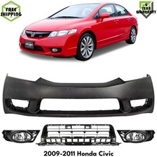 Front Bumper Paintable Plastic Fog Lights Kit For 2009-2011 Honda Civic Sedan Front Bumper Paintable Plastic Fog Lights Kit For 2009-2011 Honda Civic Sedan