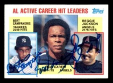 1984 Topps Baseball #711 Hit Leaders Carew Jackson Campaneris Signed Autograph