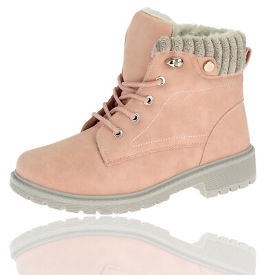 Mädchen Stiefeletten Boots Stiefel Winterschuhe Gefüttert Schuhe Rosa 31-36