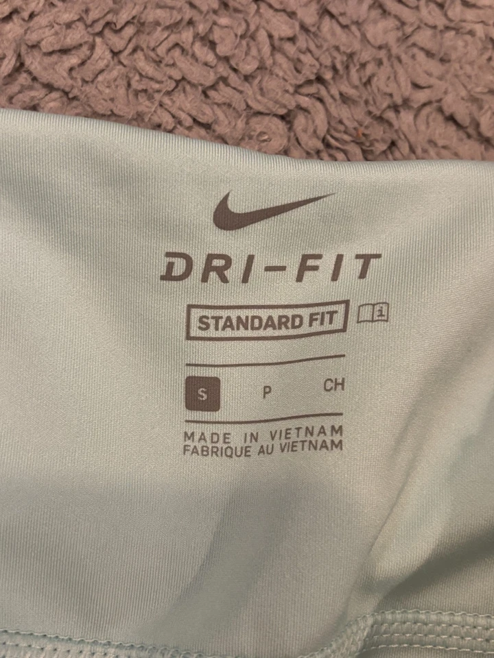 Nike Skort Womens Small Dri-FIT UV 17" Grid Print Golf Aqua Blue Green Pockets - Image 2 of 4