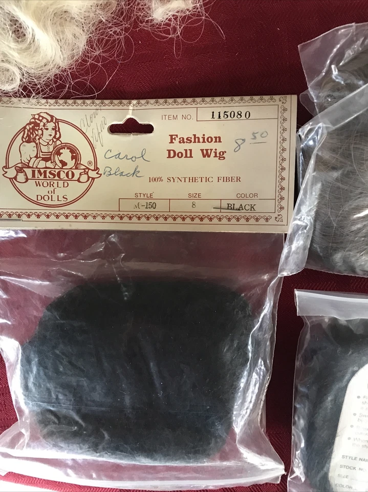 Lote de 22 pelucas de muñeca Imsco diferentes marcas y tamaños Foto 4 de 4