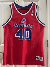 RARE ORIGINAL CHAMPION RED WASHINGTON BULLETS CALBERT CHEANEY Jersey 48 WOW!