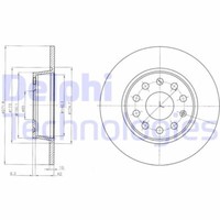 2X Delphi BG4324C Bremsscheibe FüR Audi Opel Seat Skoda VW