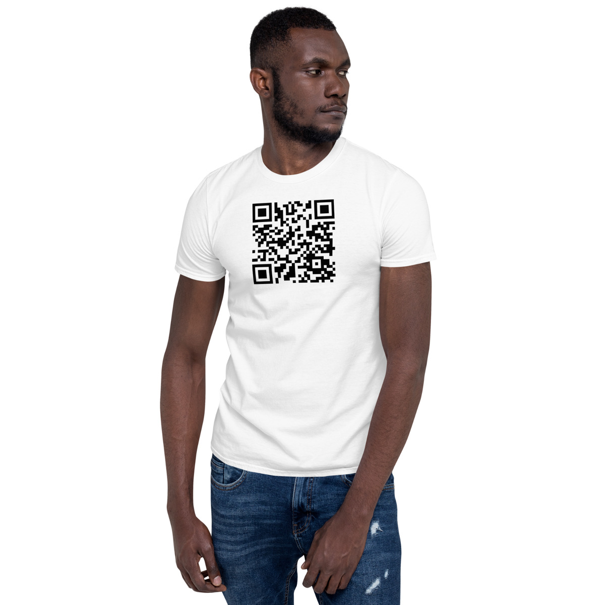 NEW RICK ASTLEY T SHIRT FEATURING A RICK ROLL QR CODE ON THE BACK! VINTAGE  80s