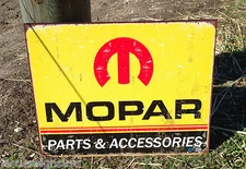 Mopar Parts Accessories Tin Metal Sign Wall Garage Auto Shop Vintage Chrysler