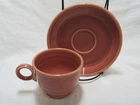 Vintage Fiestaware Fiesta Original Rose Pink Cup & Saucer