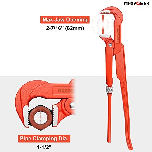 15 inch Swedish Pipe Wrench, 90 Degree Angled 90° jaw x 15 inch eBay