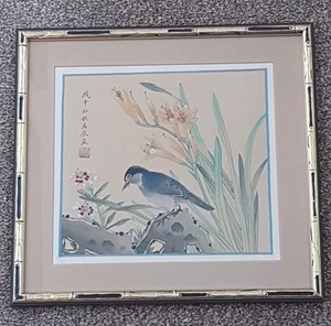 A lovely chinese painting on silk. signed .