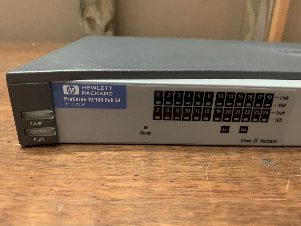 HP ProCurve 10/100 Hub 24 (J3295A) 24 Port - Network Switch HP ProCurve 10/100 Hub 24 (J3295A) 24 Port - Network Switch