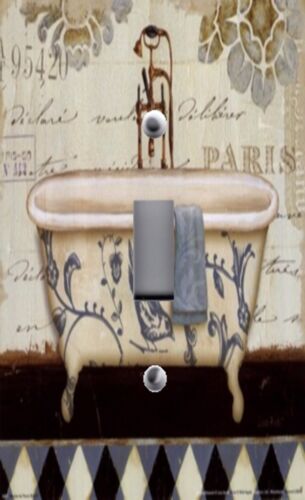 Light Switch Plate & Outlet Covers BATHROOM DECOR ~ FRENCH BATH TUB WASH ROOM - Picture 1 of 26