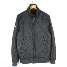 SUPERDRY Homme Veste Bomber Taille L Nylon Isolé Diamant Bleu