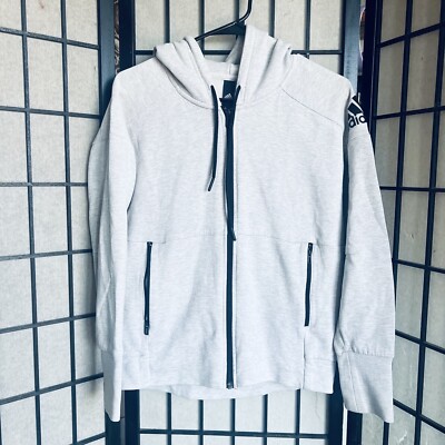 Adidas Womens ID Stadium Hoodie Gray Sz XS