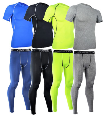 HERREN Leggings Shirt Strumpfhose Shirt Kompression Running Arsuxeo Schnelle Lieferung