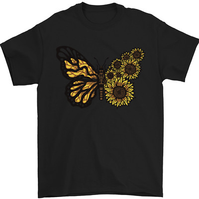 A Sunflower Butterfly Herren T-Shirt 100% Baumwolle