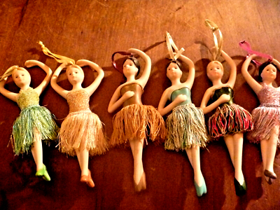 Vintage Set of 6 Porcelain Ballerina Ornaments 5