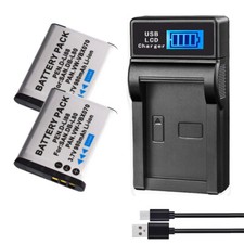 2x Battery LCD Charger For Sanyo Xacti VPC-CA100 VPC-CA102 VPC-CS1 VPC-CG10