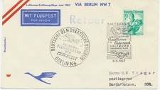 ÖSTERREICH 1957 Dt.Lufthansa Ost Erstflug „BERLIN-OST – BARTH“ selt. Mitläufer