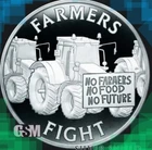 2024 - FARMERS FIGHT - 1oz .999 Fine Silver Shield Proof MICROMINTAGE