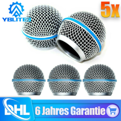 Metall Mikrofon Mesh Köpfe mit Schwamm für Shure Beta58A PGX4 PGX24 SLX4
