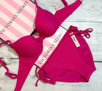 Victoria's Secret Natation Mélanger et Assortir Sexy Tee Pompes Nœud Côté Bikini - Photo 1/4