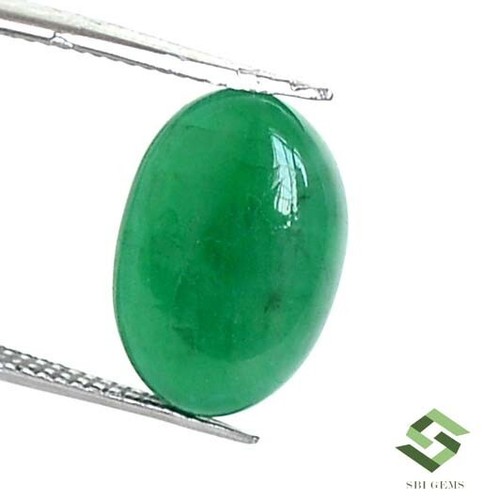 11.25x9 mm Natural Emerald Oval Cabochon 4.29 CTS Loose Certified Gemstone - Picture 4 of 5