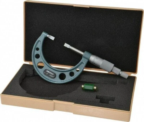 Mitutoyo 1" to 2" Mechanical Blade Micrometer 0.0002" Accuracy, 0.0001" Gradu...