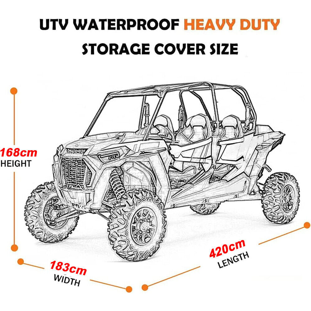 4-6 Seater UTV Storage Cover Heavy Duty For Yamaha WOLVERINE RMAX