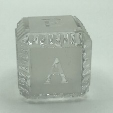 Waterford Crystal Frosted ABC Baby Block Cube Paperweight Alphabet 2"
