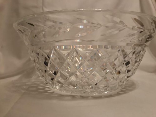 Tazón de cristal Waterford 9" patrón de hoja de laurel Glandore hecho en Irlanda - Imagen 7 de 12